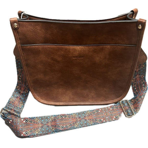 HKCLUF Crossbody Women’s Vegan Leather Hobo Bag 2‎ Adjustable Guitar Straps - Picture 5 of 16